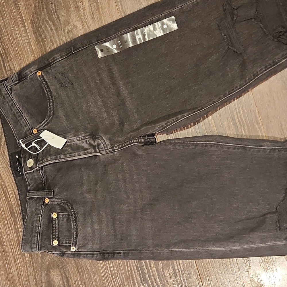 ❤️ NWT! LUCKY BRAND 90'S LOOSE HIGH RISE STRAIGHT LEG DISTRESSED JEANS, 0 (25) - Picture 6 of 13
